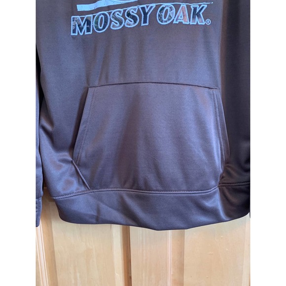 NWT, Mossy Oak Men's Large Long Sleeve Hoodie Kangaroo Hand Warmer Pocket, Brown - Picture 9 of 12